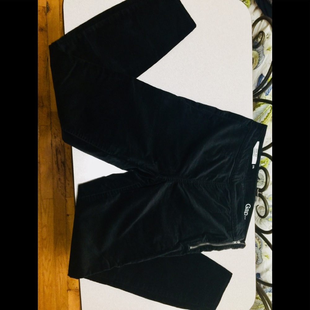 GAP 1969 Black Velvet Side-Zip Jean Legging
